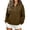 Coffee, variant on CHGBMOK Half Zip Hoodies for Women Long Sleeve Drop Shoulder Sweatshirt Loose Casual Pullover with Pocket