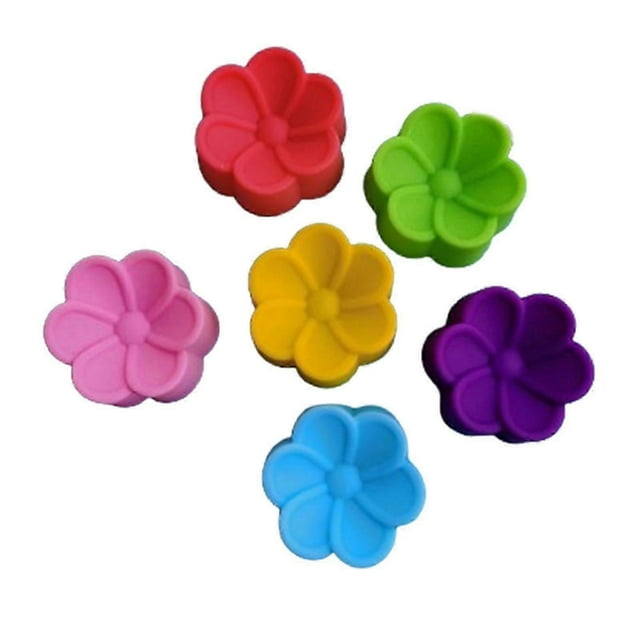 6 Pack Cake Molds Colorful Baking Moulds Flower Shaped Delicate Silicone Baking Forms Perfect for Family Gatherings