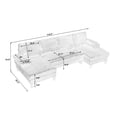 thumbnail image 3 of U-Shaped 4-Seat Couch with Double Chaise - Oversized Seat, Comfortable & Spacious Indoor Furniture for Living Room & Apartment,Light Gray, 3 of 19