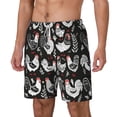 thumbnail image 2 of Uemuo Laying Hens And Roosters Pattern Mens Swim Trunks Quick Dry Board Shorts with Mesh Lining, Stretch Beach Shorts Quick Dry No-Chafing Board Shorts-Small, 2 of 9