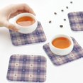 thumbnail image 7 of Fuzoiu Heart Check Plaid Print Leather Coasters Set,Drink Coasters Set of 6,for Tabletop Protection, Durable PVC Coasters,Home Décor and Housewarming Gift,Square, 7 of 7