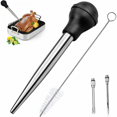 thumbnail image 1 of Sauce Basters in 304 Stainless Steel and Rubber, Juice Baster Pipette Kitchen Injection Needle with Cleaning Brush for BBQ Cooking, 1 of 4