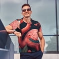 thumbnail image 5 of Daiia Colorful Floral Flamingo Pattern Men’s Polo Shirts,Solid Deck Shirt,Classic Fit, Breathable Cotton Polo for Casual and Sport Wear-4X-Large, 5 of 7