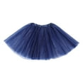 thumbnail image 3 of Women's Solid Color Tutu Skirt, 5 Layered Tulle Performance Skirt, Elastic Waist Dance Skirt, Costume Party Skirt, Ballet Skirt, Festival Running Skirt Dark Blue A, 3 of 3
