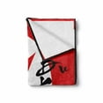thumbnail image 2 of Kabuki Soft Flannel Fleece Throw Blanket, Style Drama Theater Kabuki Face with Calligraphy Print, Cozy Plush for Indoor and Outdoor Use, 50" x 60", Vermilion Black, by Ambesonne, 2 of 6