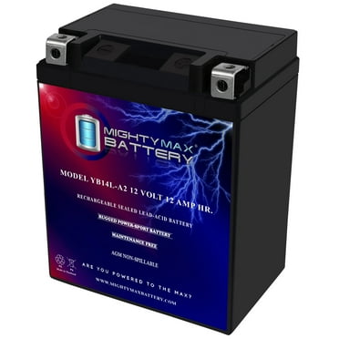 YB14L-A2 -12 Volt 12 AH, 210 CCA, Rechargeable Maintenance Free SLA AGM Motorcycle Battery
