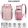 thumbnail image 3 of Travel Cooler Bag - Pink Bows and Baseballs Pattern Camping Beer Cooler Backpack with Bottle Opener- Waterproof Insulated Picnic Backpacks - Cooler Bag for Beach, 3 of 6