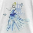 thumbnail image 2 of Girl's Cinderella Watercolor Dress  Graphic Tee White X Large, 2 of 4