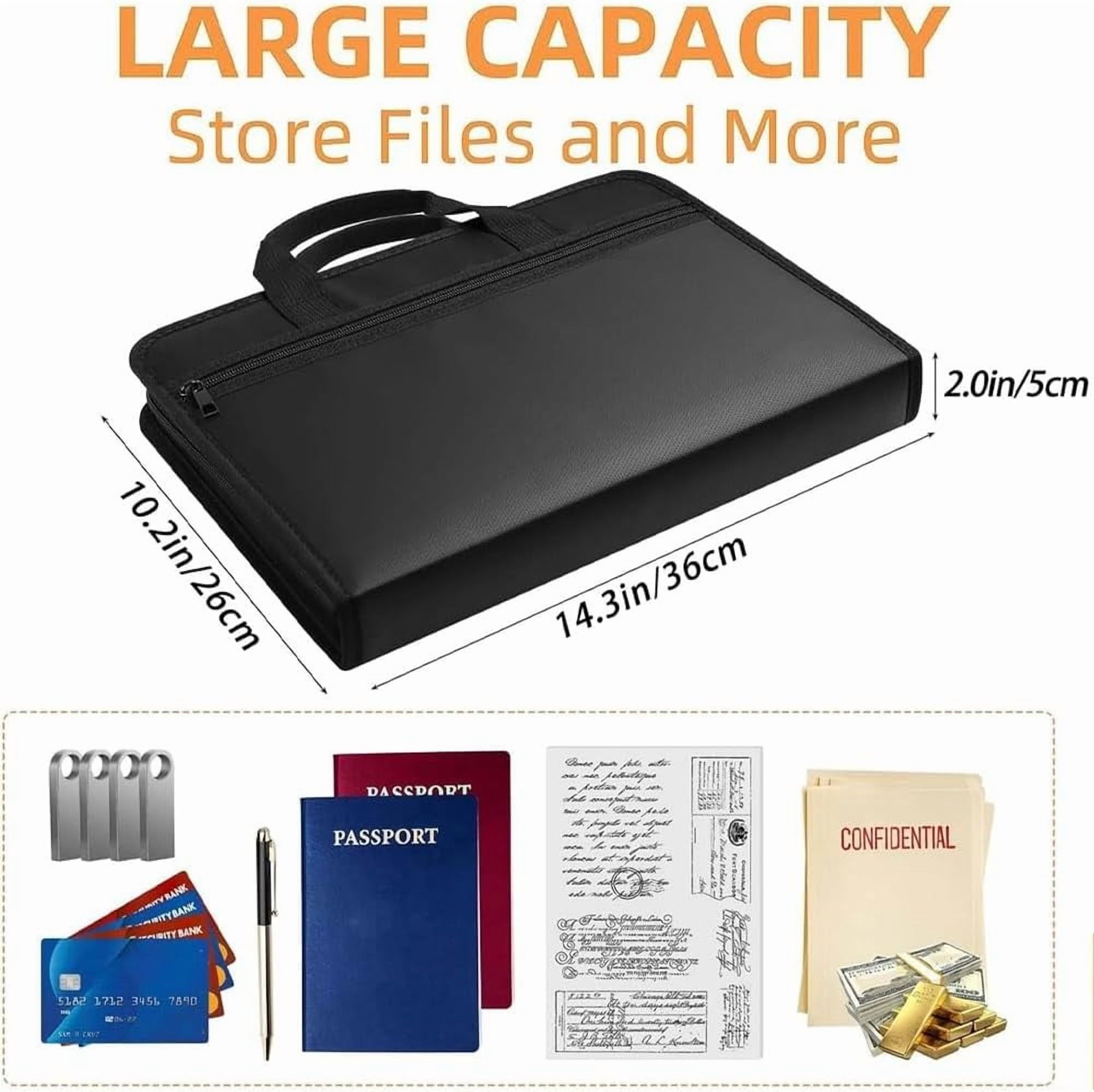 Rushclick Fireproof & Waterproof File Folder Organizer – Large A4 Expanding Zipper Folder With Handle & Colored Tabs