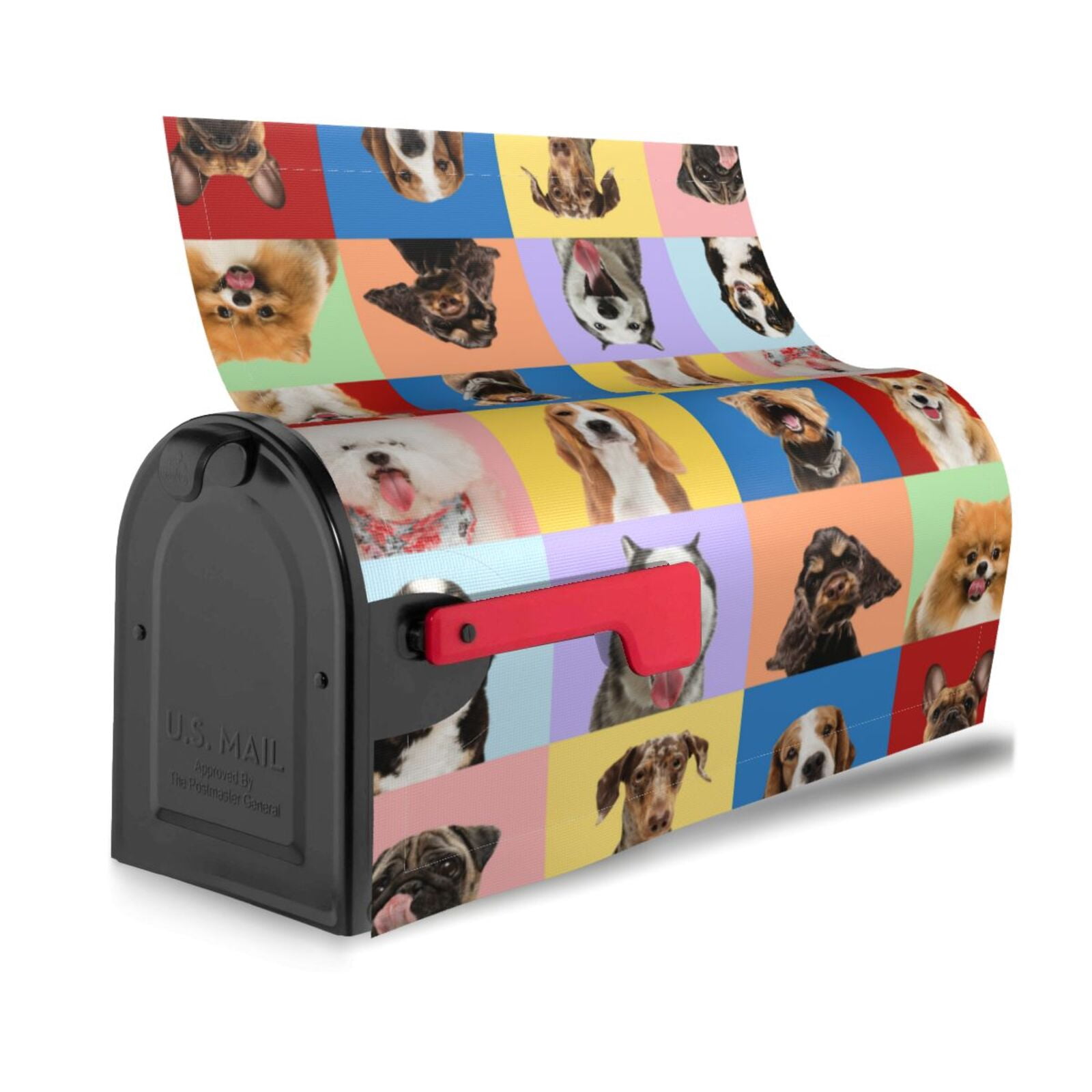 Xecao funny dogs for Mailbox Cover with Magnetic Strips, Waterproof and Sunscreen, Adds a Decorative Touch to Your Garden Yard-21x18 in