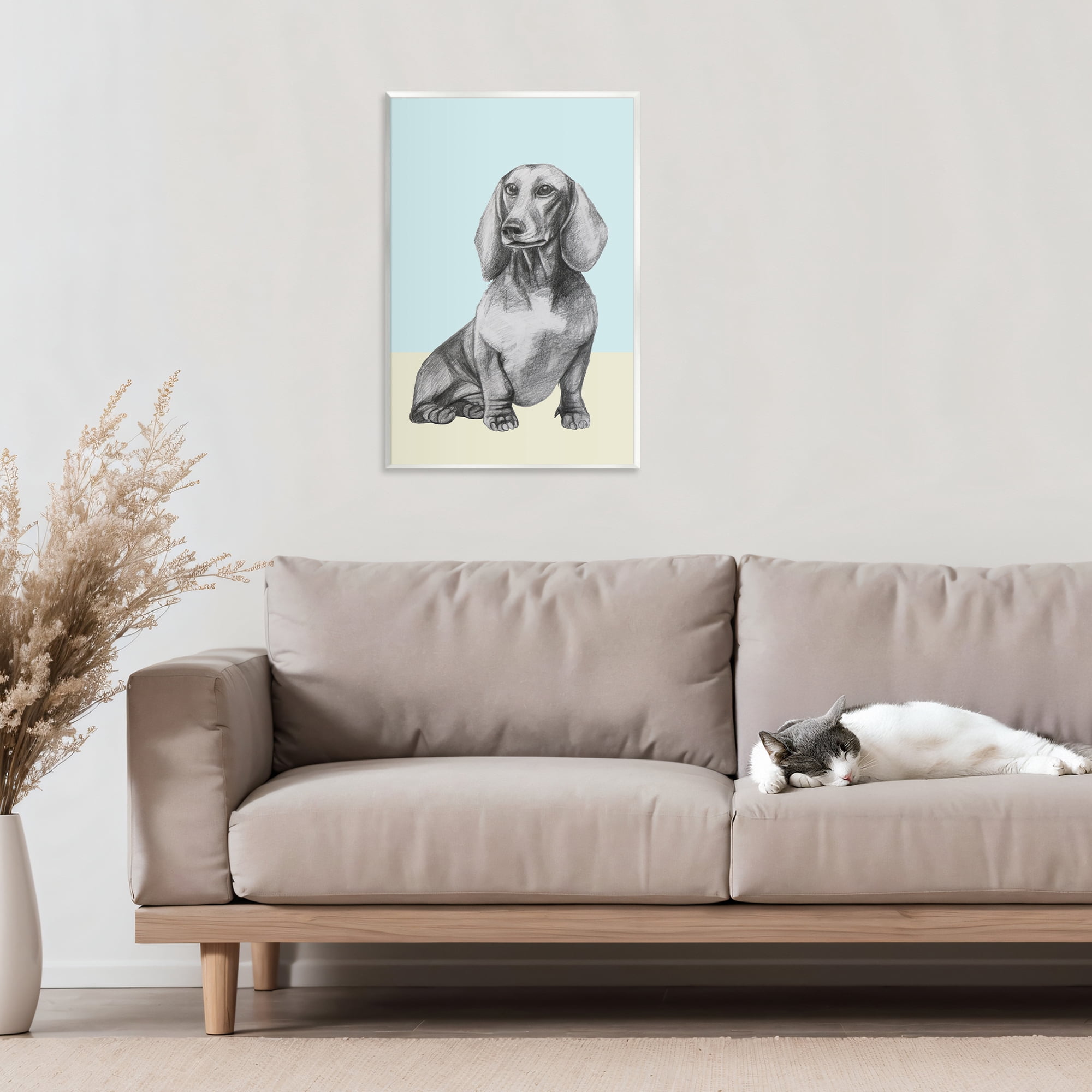 Stupell Industries Sitting Dachshund Sketch Wall Plaque Art, design by Violeta Vollmer