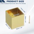 thumbnail image 2 of Uxcell 2 Pcs Cubierta de Pie de Mueble de Latón, 1.06 x 1.18 x 1.18 Pulgadas, Cubiertas de Patas de Muebles Cuadradas Doradas para Proteger el Suelo de Sillas, Mesas, Sofás, Camas, 2 of 6