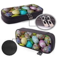 thumbnail image 4 of Picia Easter Egg1 Pattern Large Capacity PU Leather Pencil Case Organizer Pen Marker Holder Double Zipper Storage Bag Big Pencil Pouch for College Office, 4 of 6