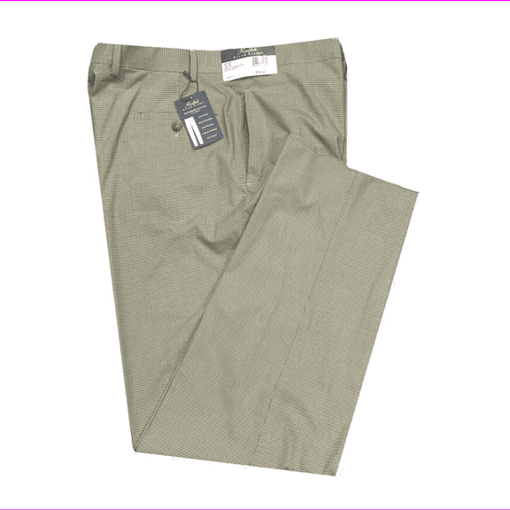 Ralph Lauren Men Relaxed Fit Flat-Front Checked Dress Pants, Olive 40X32
