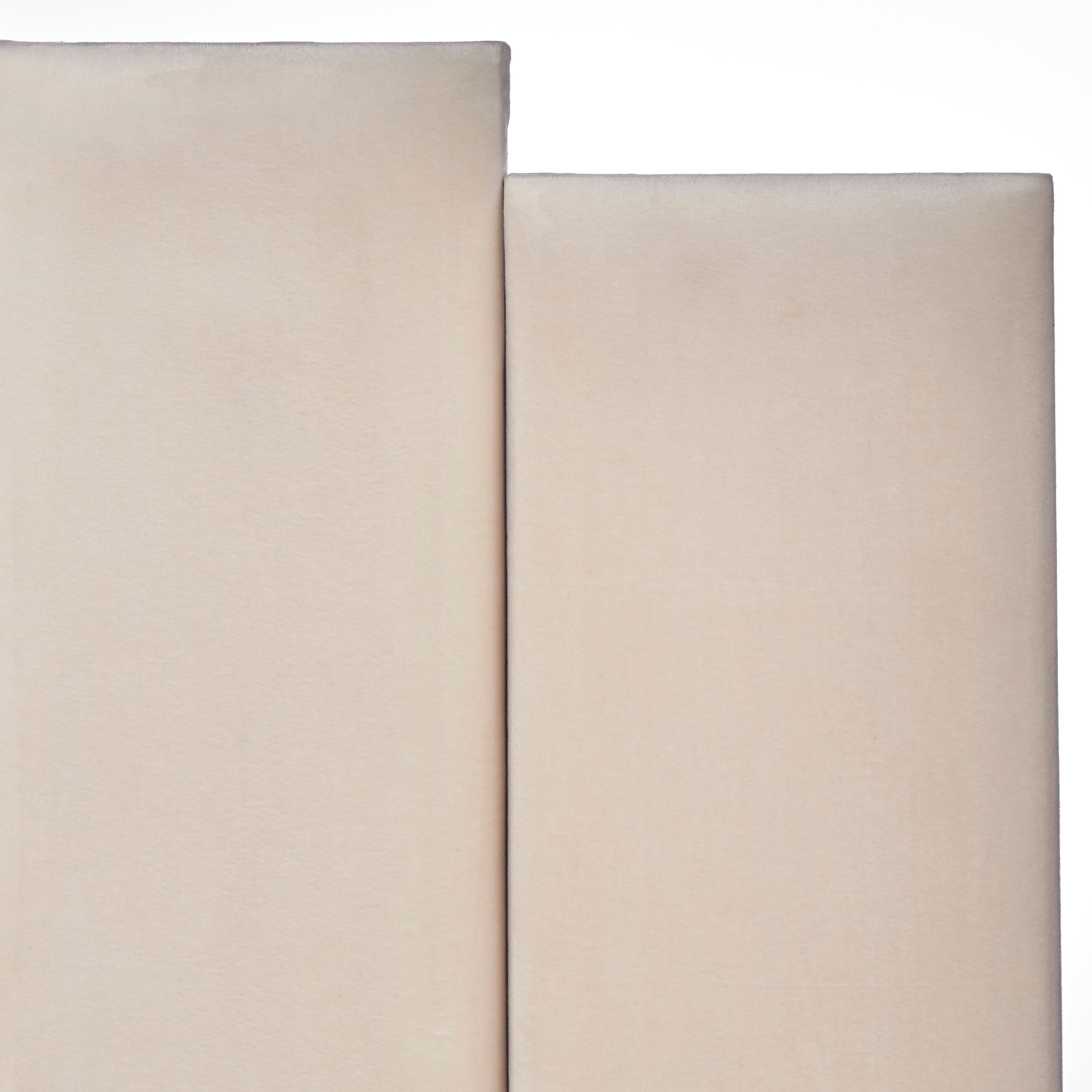 TMS Deco Modern King Velvet Panel Bed, Cream
