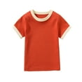 thumbnail image 3 of Esaierr Girls Boys Cotton T-Shirt Solid Colours Summer Short Sleeve Tees Tops 2-6 Years Comfortable Crewneck Bottom Shirt for Toddler Kids, 3 of 9