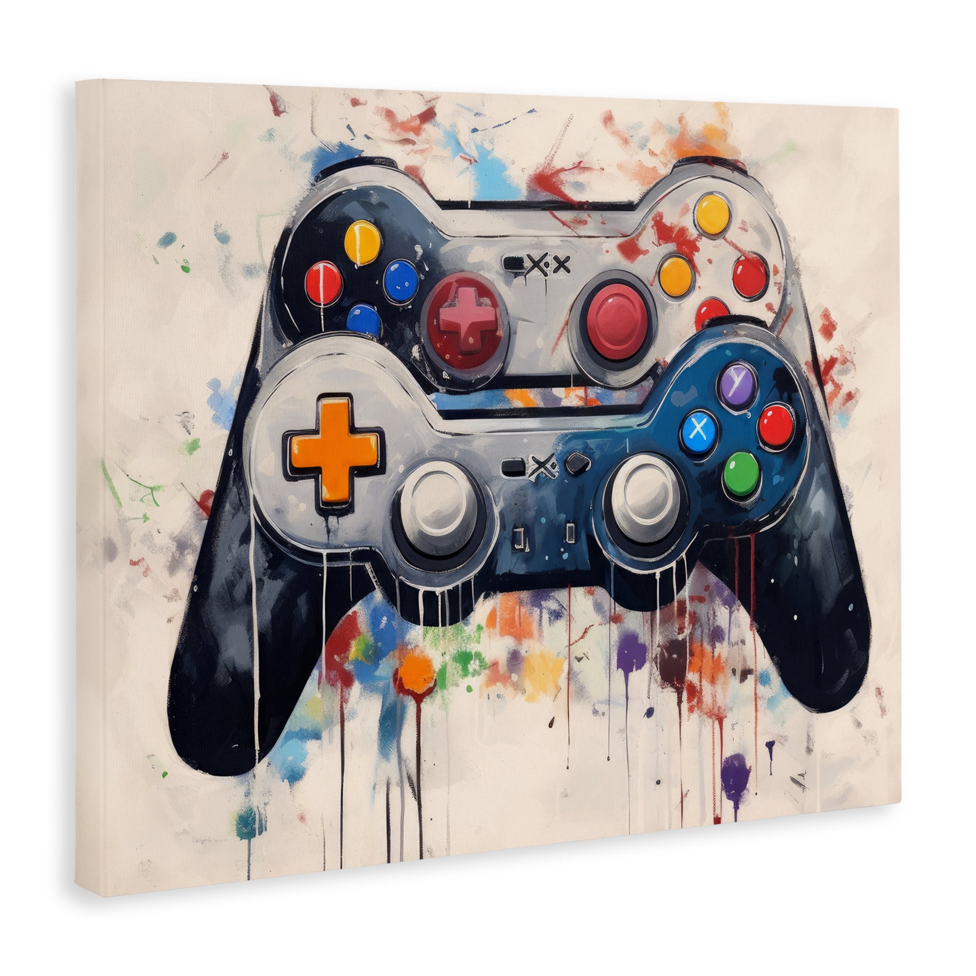 Stupell Industries Joystick Journeys Controller Duo Canvas Wall Art, design by Lazar Studio