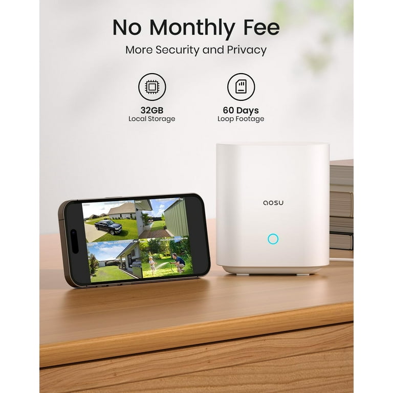 AOSU 5MP Solar Security Cameras Outdoor Wireless, Ultra HD Video