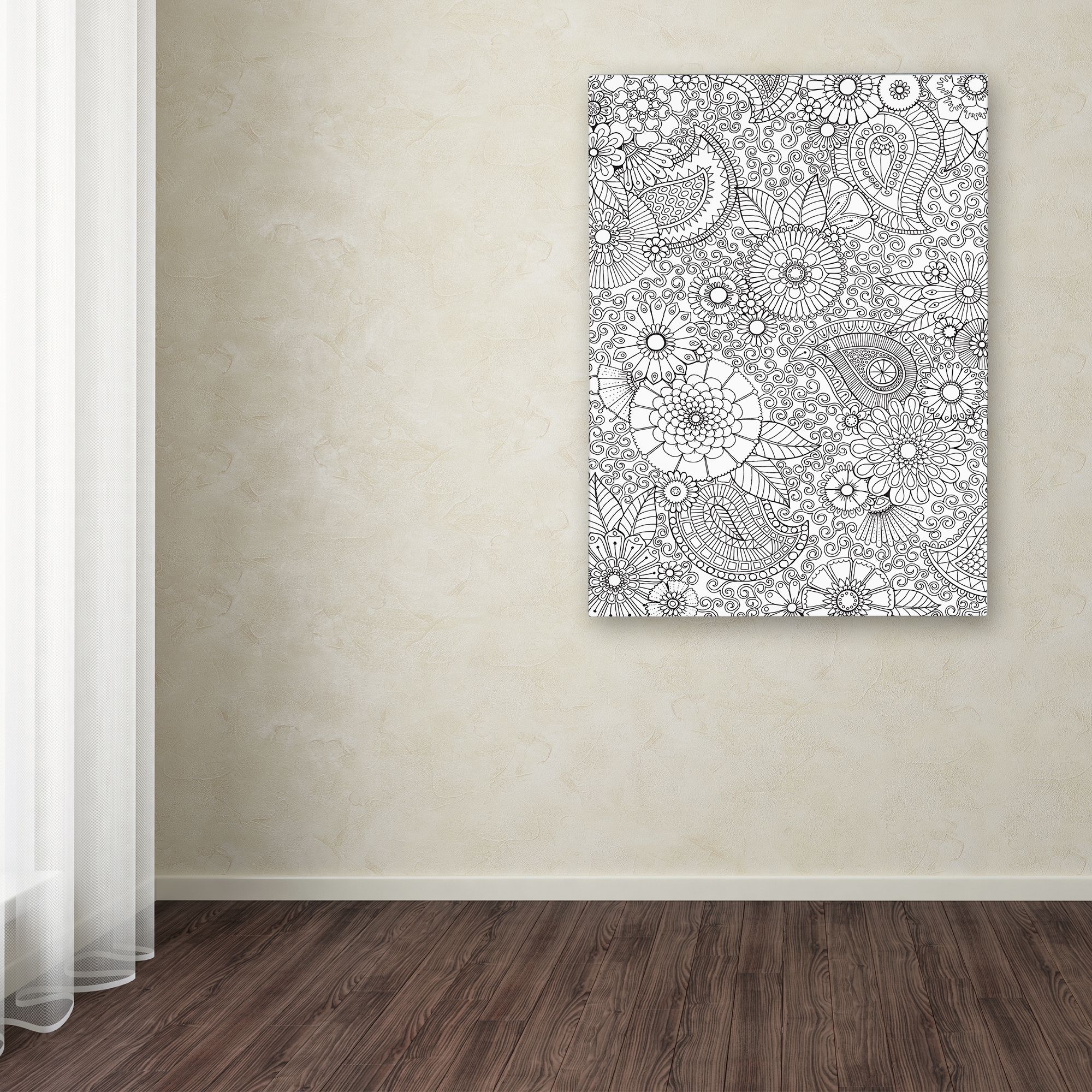 Trademark Fine Art "Paisley Floral" Canvas Art by Hello Angel