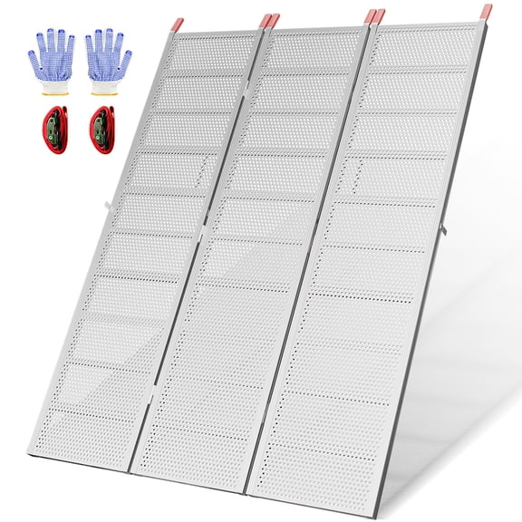 77"×54" Tri-Fold Aluminum Truck Bed Loading Ramp, 1600 LBS Capacity Anti-Slip Heavy Duty for ATV UTV Motorcycle Lawn Mower