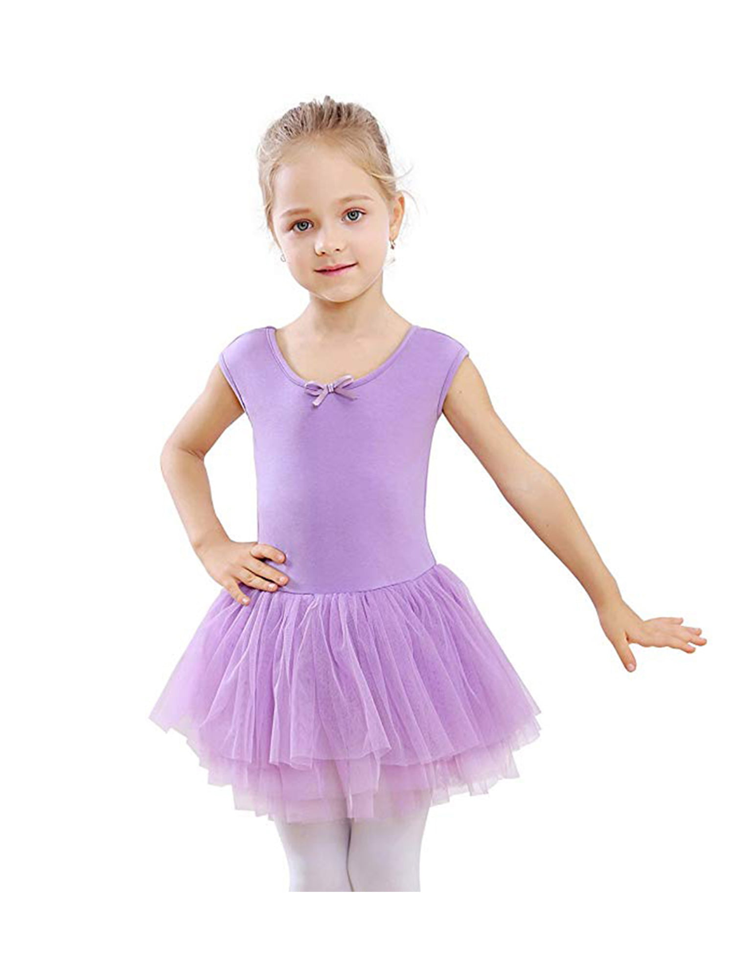 NWT Girl's Tutu Dance Ballet Cotton Skirts Dresses Leotards Short Sleeves 1T-5T 