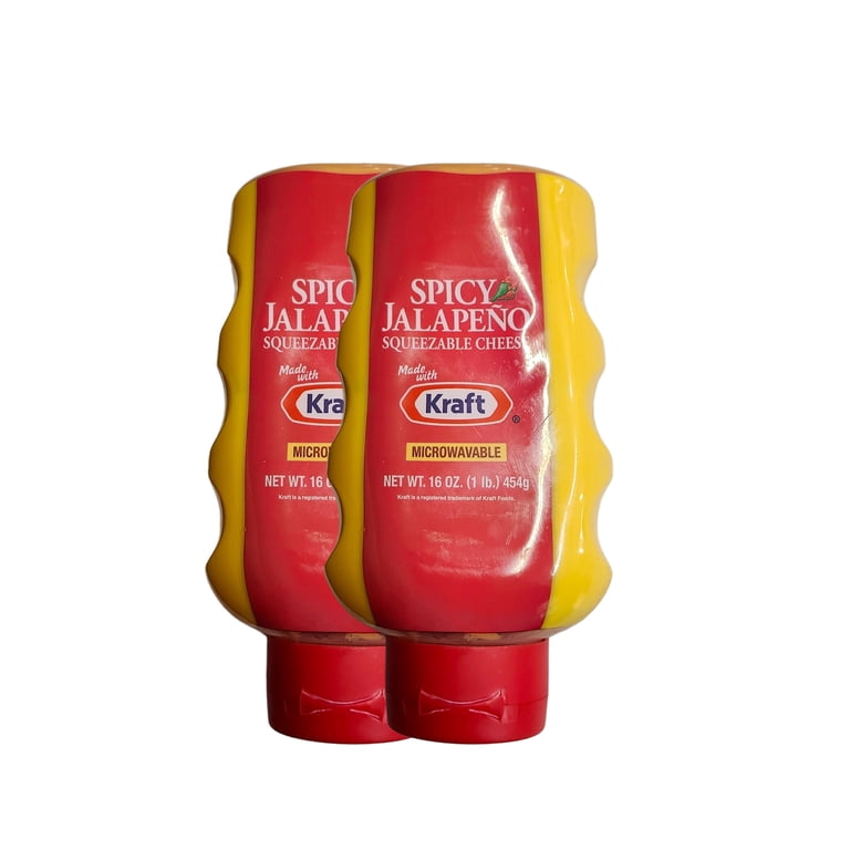 Kraft Squeezable Microwavable Spicy Jalapeno Cheese, 2 Pack, 16 oz
