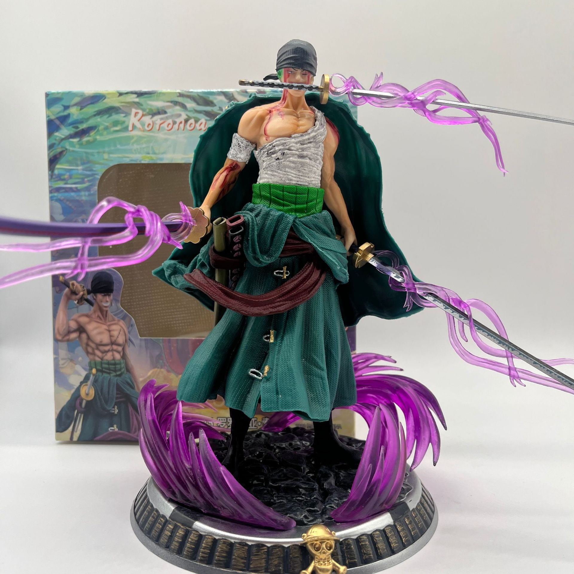 34cm One Piece Zoro Anime Figure Three-Blade SA-MAXIMUM