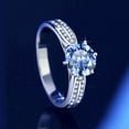 thumbnail image 2 of 1-3 Carat 18K White Gold Moissanite Rings for Women Gift D Color VVS1 Clarity Blue Diamond Rings S925 Sterling Silver Ring jewelry Moissanite Wedding Bands with Certificate, 2 of 9