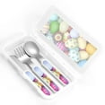 thumbnail image 4 of Salouo Colorful Easter Eggs Pattern 3 Pieces Toddler Utensils, Kids Silverware Set Stainless Steel Utensils for Kids Children Safe Spoons Forks & Knife Dishwasher Safe, 4 of 8