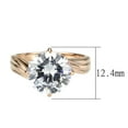thumbnail image 2 of IP Rose Gold(Ion Plating) Stainless Steel Ring with AAA Grade CZ in Clear for Women Style TK3785 Size 6, 2 of 5