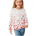 thumbnail image 7 of yoeyez Boys Girls Long Sleeve Shirts Kids Valentine's Day Shirts Love Heart Graphic Tees Cute Casual Crew Neck Tops Valentine Gifts for Kid White 11-12 Years, 7 of 7