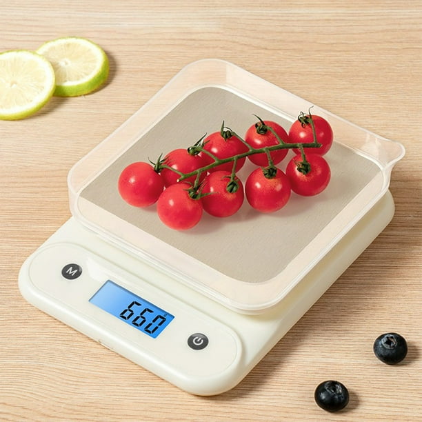 Báscula de cocina digital de 5 kg, alta precisión, con pantalla LCD, para alimentos, múltiples unidades (g, oz, kg, lb), carga, ideal para hornear y cocinar, control de peso, báscula de cocina de plás