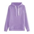 thumbnail image 4 of Women's Zip Up Hoodie Long Sleeve Pullover Solid Long Warm Winter Sweatshirt With Kangaroo Pocket Drawstring Hooded Tops Soft Casual Comfy Loungewear (Light Purple,M), 4 of 4