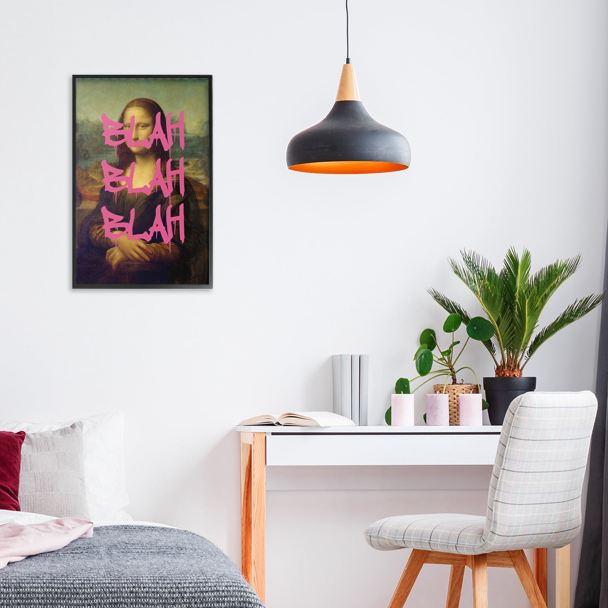 Graffiti Over Mona Lisa Black Framed Giclee Art, design by Masters Redux
