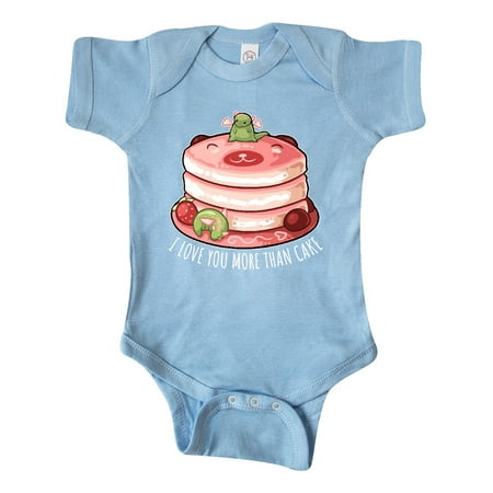

Inktastic I Love You More Than Cake with Cute Dragons on Cake Gift Baby Boy or Baby Girl Bodysuit