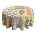 thumbnail image 4 of Pioneer Flower Floral Print Pattern Round Tablecloth 60"x60",Wrinkle Wipeable Table Cloth for Kitchen Dining Room Picnic Patio Party, 4 of 6
