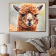 thumbnail image 1 of Designart Alpacas framed wall art decor, Alpacasframed wall art, Alpaca in Graceful Pose I , Extra large Modern Gold framed wall art, 44x34 inches Gold Frame, 1 of 5