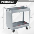 thumbnail image 5 of Acekid 2 Tier Rolling Tool Cart,330 Lbs Metal Heavy Duty Utility Cart On Wheels,2 Shelf Steel Utility Cart, Tool Storage Organizer for Mechanic, Garage, Workshop, Warehouse & Repair Shop, 5 of 7