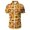 Yellow, variant on Little Boys Crewneck T-shirt Floral Print Button Down Hippie Short Sleeve Beach Summer Casual Tops Tees for Kid Size 7-8T