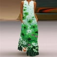 thumbnail image 3 of Maxi Dress Women Summer Beach 3D Flower Printed Sleeveless Elegant Long Dress V Neck Casual Plus Size Vestidos Dresses, 3 of 6