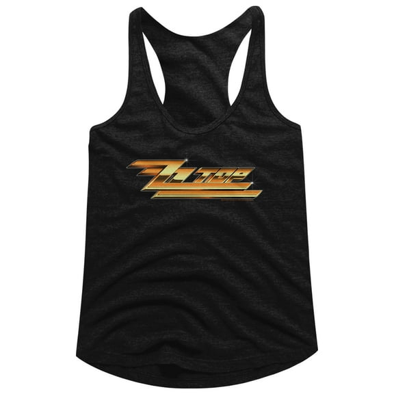 ZZ Top Logo Black Ladies Racerback Tank Top T-Shirt