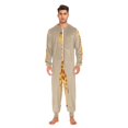 thumbnail image 2 of IAUYY Unisex Adult Onesie Pajamas Ultra-Soft Crystal-Soft Fabric, Halloween Adult Onesie Pajamas Adults,With a Zipper Plus Size Onesie Pajamas, Light Brown As The Background, 2 of 7