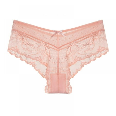 

Baywell Ladies Lace Ladies Panties Y-line Lace Narrow Crotch Panties Sheer Lace Panties Pink 126.5-148.5lbs