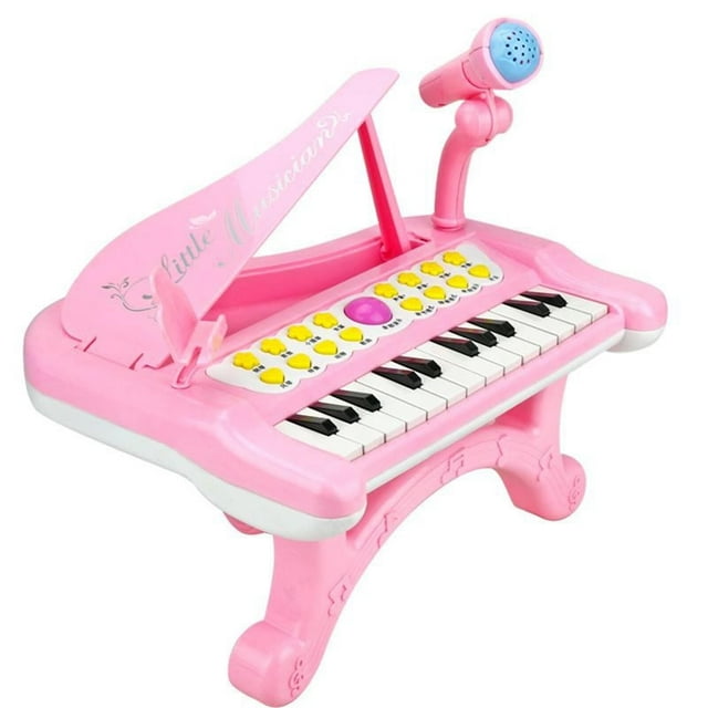 Toy Piano For Toddler Girls Cute Piano For Kids With Built In Microphone & Music Modes Birthday For 3 4 5 Year Old Girls Kids Hand Games Girls Addition Math Facts Games Battery Operated Car Vintage