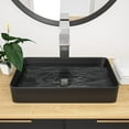 thumbnail image 4 of Kichae Vessel Sink Rectangle- 24""X14"" Modern Rectangular Top Counter Bathroom Sink Matte Black Porcelain Ceramic Lavatory Sink Bowl Art Basin, 4 of 4