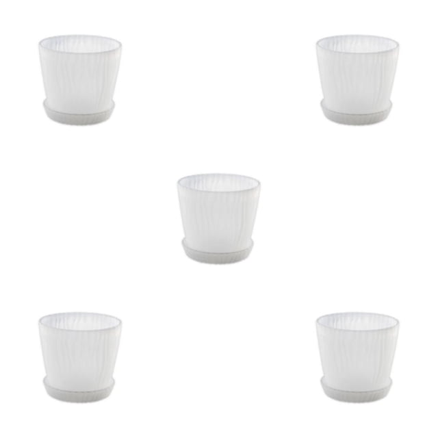 kurtrusly Modern Decorative Flower Pots Easy To Maintain Various Colors And Sizes transparent L pot+L tray 5Set