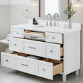thumbnail image 2 of ARIEL Monroe 55 Inch Single Rectangle Sink Bathroom Vanity With Pure White Quartz Countertop 1.5 Inch Edge In White, 2 of 7