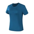 thumbnail image 5 of Hrsba Short Sleeve Tops For Women Solid Color Stretch Crew Neck Short Sleeve Active Wear For Running Workout Casual Womens Tops, 5 of 7