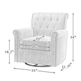 thumbnail image 6 of Modern Swivel Barral Armchair Set of 2 Upholstered Sofa Chair Home Living Room Oatmeal, 6 of 10