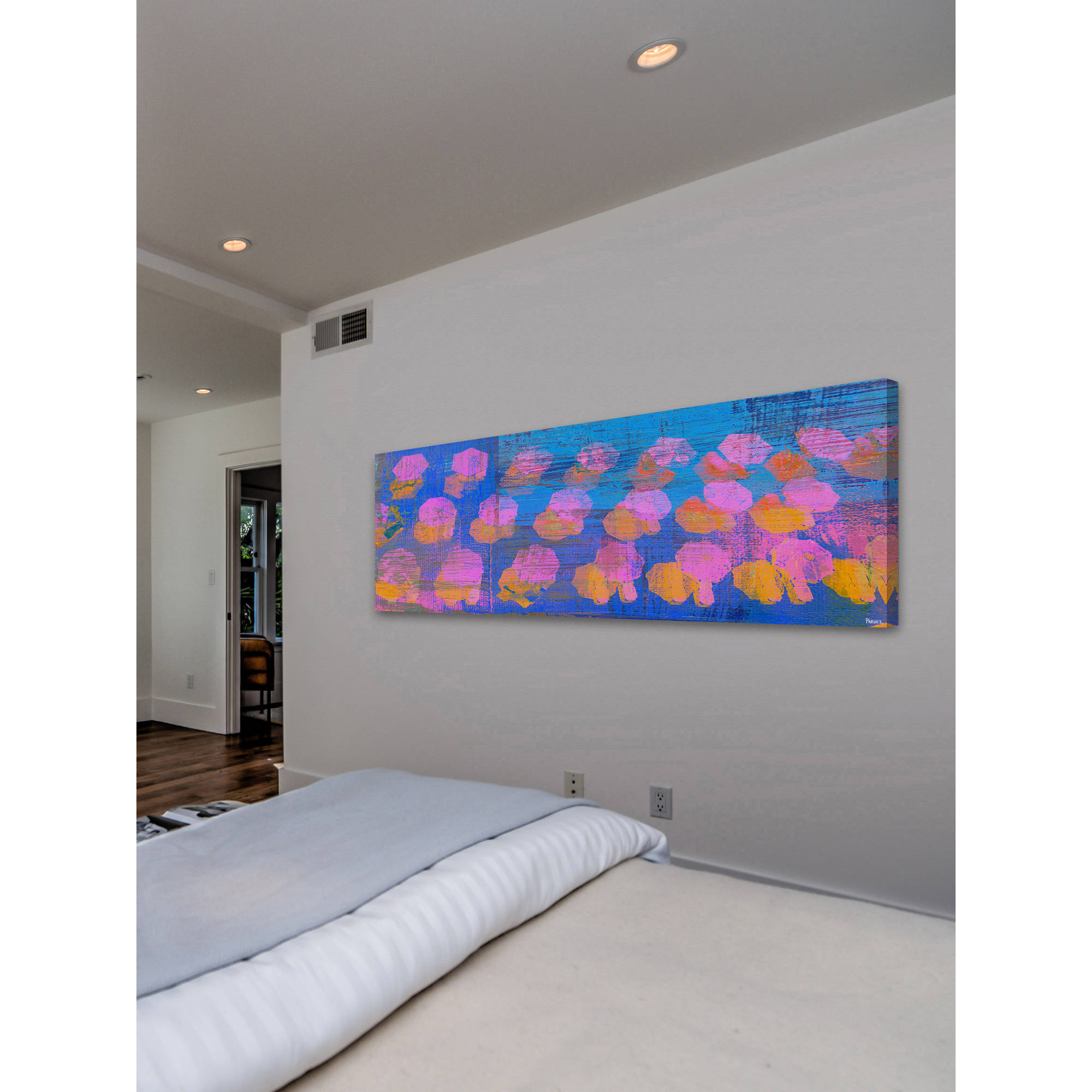 "Pink and Orange" Painting Print on Wrapped Canvas